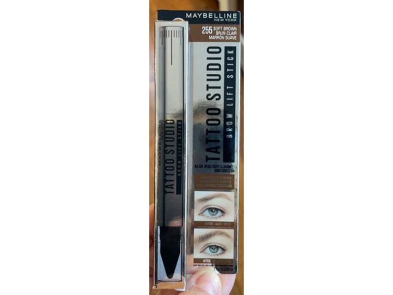 Maybelline New York Tattoo Studio Brow Lift Stick, 255 Soft Brown, 0.038 oz