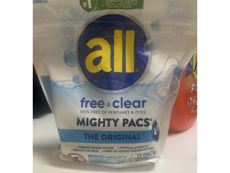 All 4 In 1 The Original Mighty Pacs, Free Clear, 25.5 oz/357 g, 19 Count