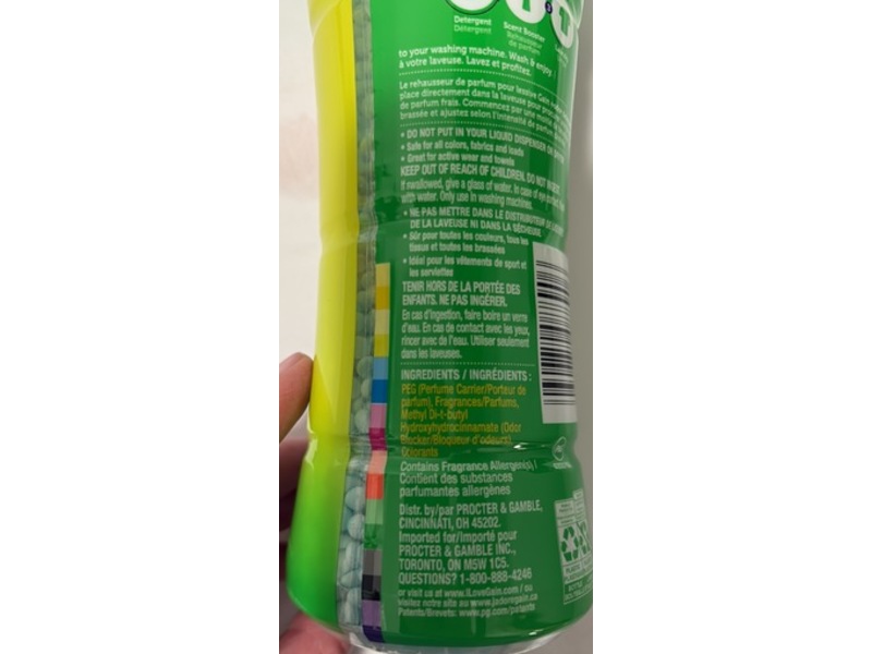 Gain +Odor Defense In-Wash Scent Booster, 0.2 fl oz/257 g