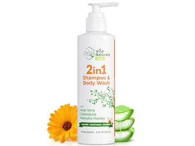 Wild Naturals 2 In1 Shampoo & Body Wash, Aloevera, Calendula, Honey, 8 fl oz/236 mL