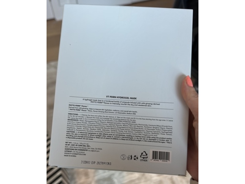 VT PDRN Dressing Hydrogel Mask, 1.16 oz/33 g, 4 Count