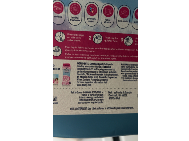 Downy 2 In 1 Soft & Fresh Liquid Fabric Softener, April Fresh, 257 Loads, 150 fl oz/4.45 L