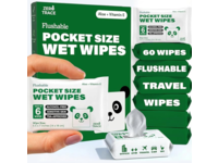 Zero Trace Flushable Pocket Size Wet Wipes, Aloe + Vitamin E, 60 Count - thumbnail 1
