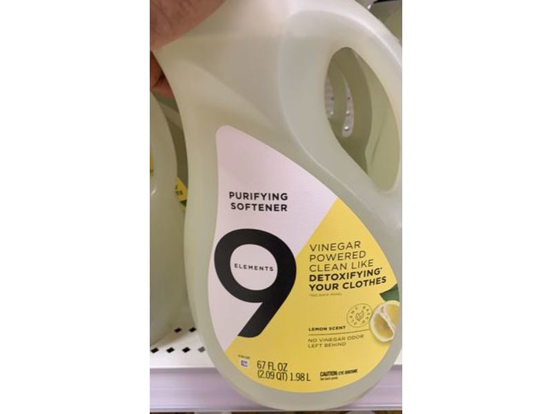 9 Elements Liquid Purifying Softener, Lemon Scent, 67 fl oz/1.98 L