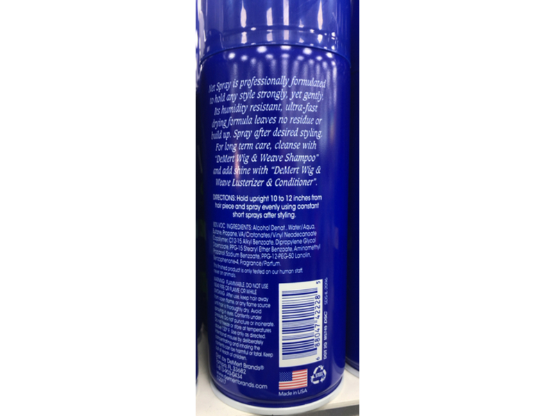 Demert Wig & Weave Finishing Spray, 9.61 oz/272 g