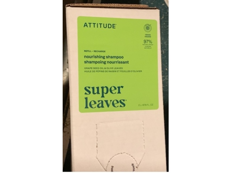Attitude Super Leaves Nourishing Shampoo, Grape Seed & Olive Leaves, 67.6 fl oz/2 L