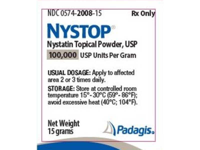 Nystop Nystatin Topical Powder, 100000 units/g, 15 g, Padagis (Rx)