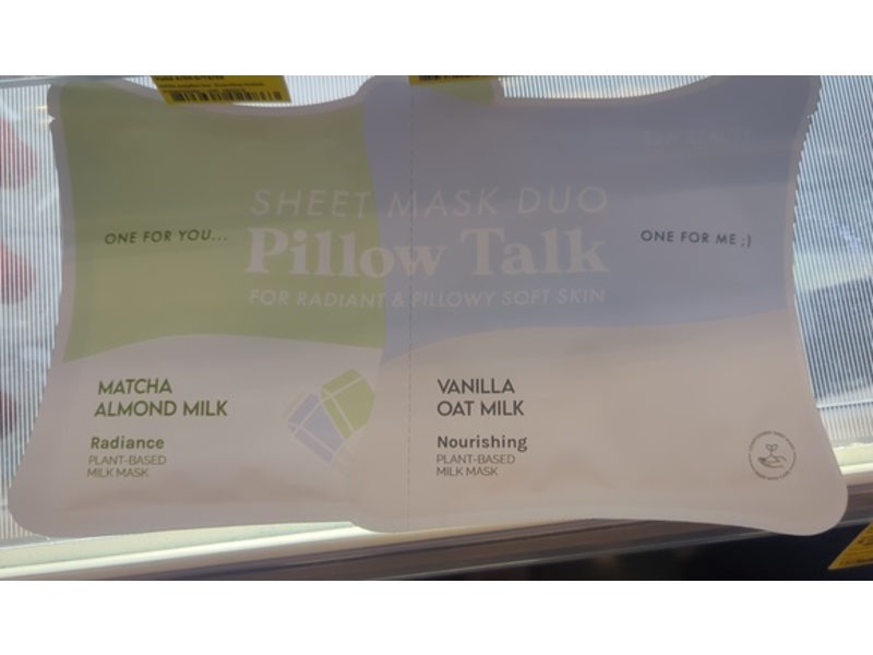 ESW Beauty Pillow Talk Sheet Mask Duo, Match Almond Milk & Vanilla Oat Milk,