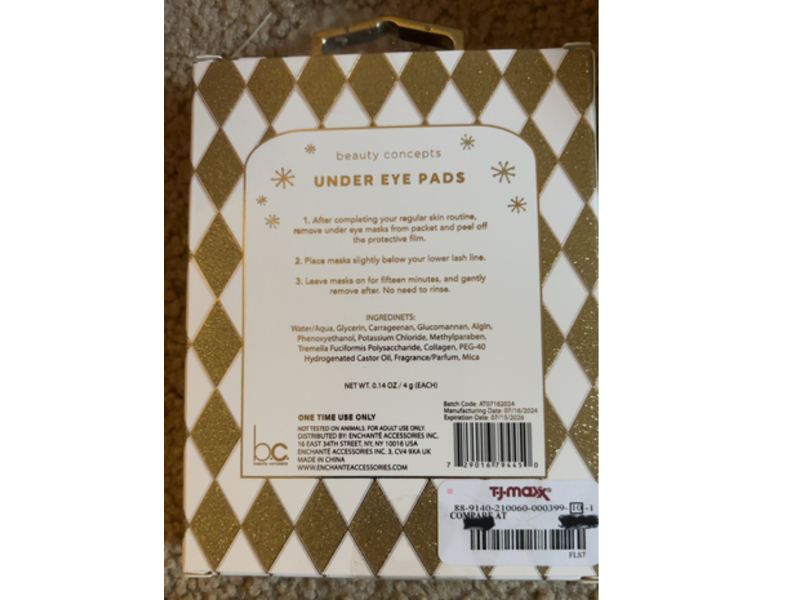 Enchanteaccessories Under Eye Pads, 0.14 oz/4 g, 8 Pairs