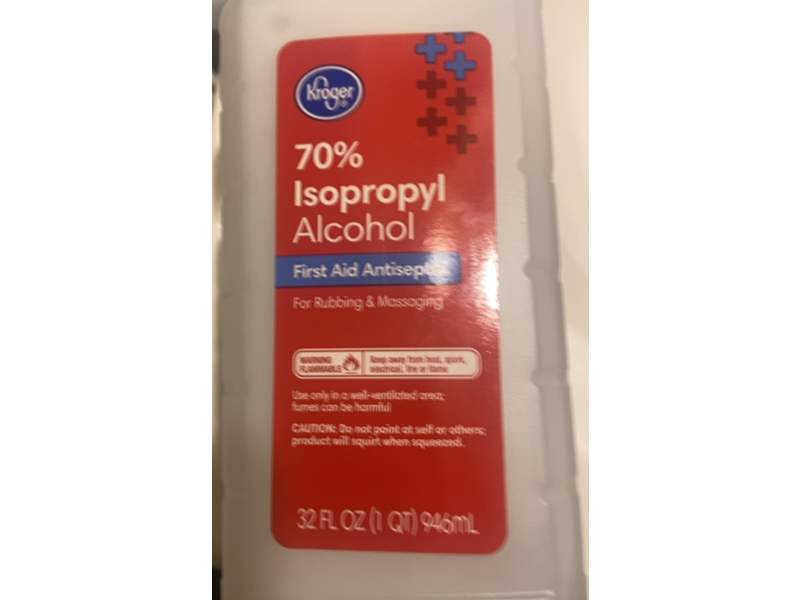 Kroger 70% Isopropyl Alcohol First Aid Antiseptic, 32 fl oz/946 mL