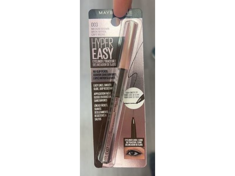 Maybelline New York Hyper Easy No Slip Pencil Eyeliner, 003 Medium Brown, 0.001 oz/50 mL