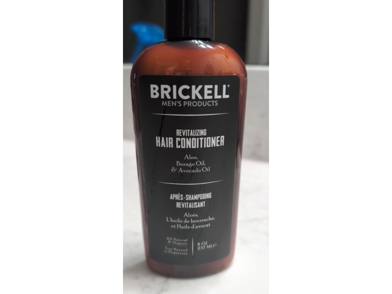 Brickell Men's Revitalizing Hair Conditioner, Aloe Borage Oil & Avocado Oil, 8 oz/237 mL