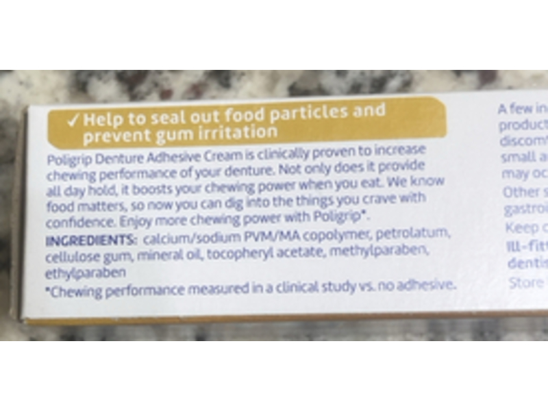 Poligrip Denture Adhesive Cream Extra Care, 2.2 oz/62 g