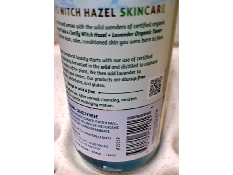 Humphreys Witch Hazel Organic Toner with Lavender, 8 fl oz/236 mL