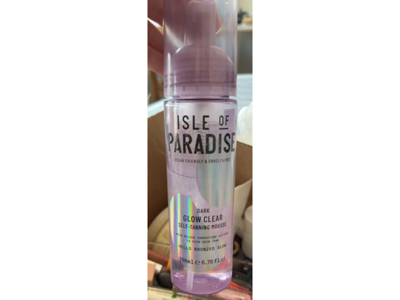 Isle Of Paradise Glow Clear Self-Tanning Mousse, Dark, 6.76 fl oz/200 mL