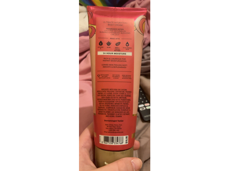 Bath & Body Works Groovy Watermelon Ultimate Hydration Body Cream, Shea Butter + Hyaluronic Acid, 8 oz/226 g, Pack Of 2