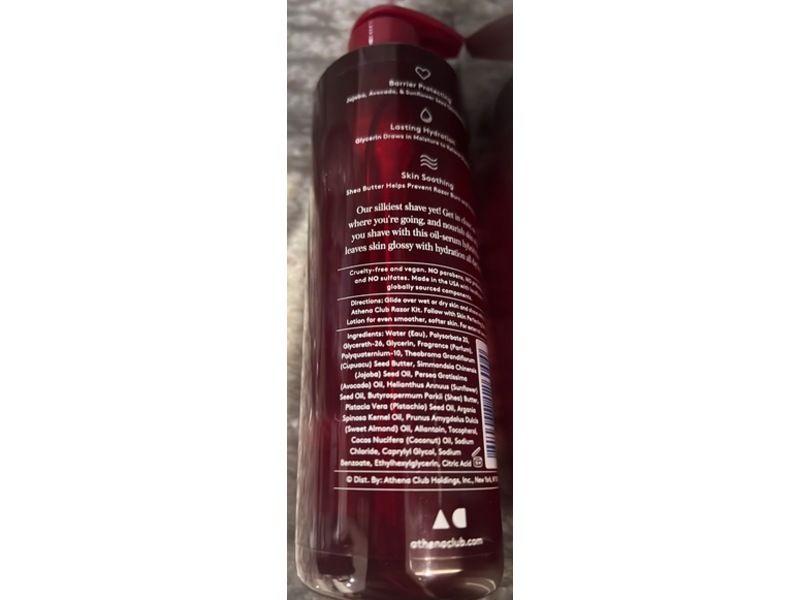 Athena Club Glossy Shave Oil, Love Letter, 8 fl oz/236 mL