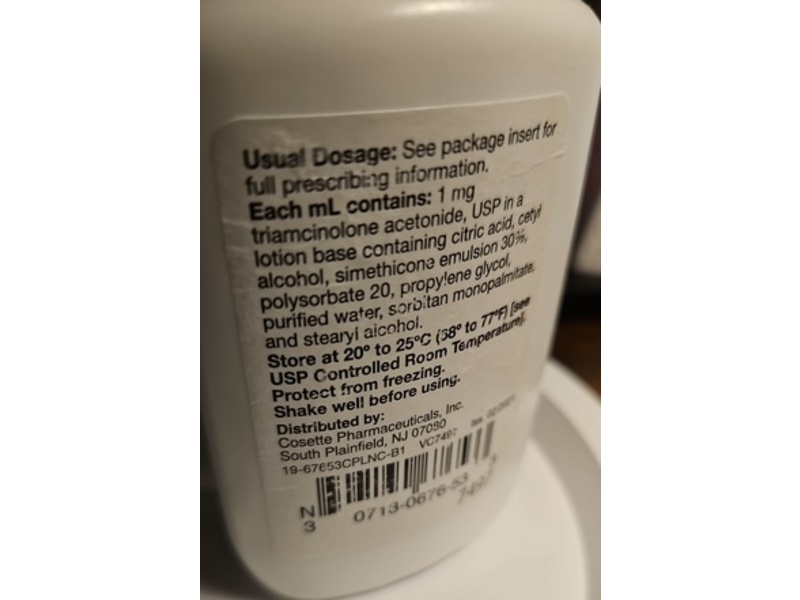 Triamcinolone Acetonide Lotion 0.1%, 60 mL, Cosette Pharmaceuticals (Rx)