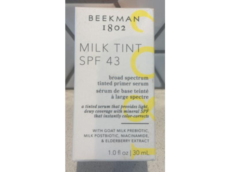 Beekman 1802 Milk Tint Primer Serum, SPF 43, Fair, 1.0 fl oz/30 mL