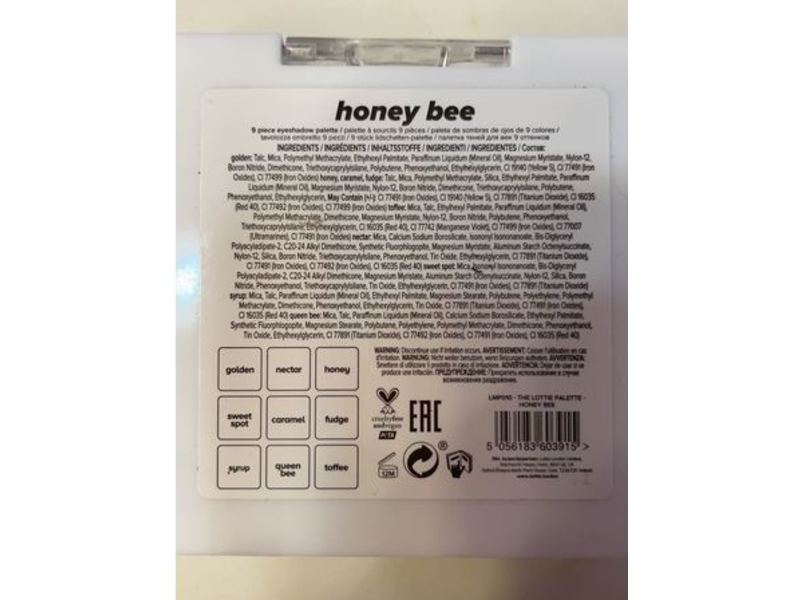 Lottie London Eyeshadow Palette, Honey Bee, 0.25 oz/7.2 g