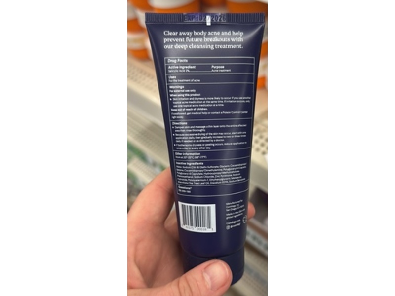 Curology Acne Body Wash, Tea Tree Oil, 3.4 fl oz/100 mL