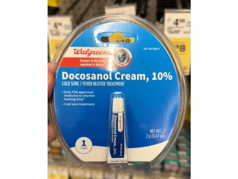 Walgreens Docosanol Cream 10%, 0.07 oz/2 g