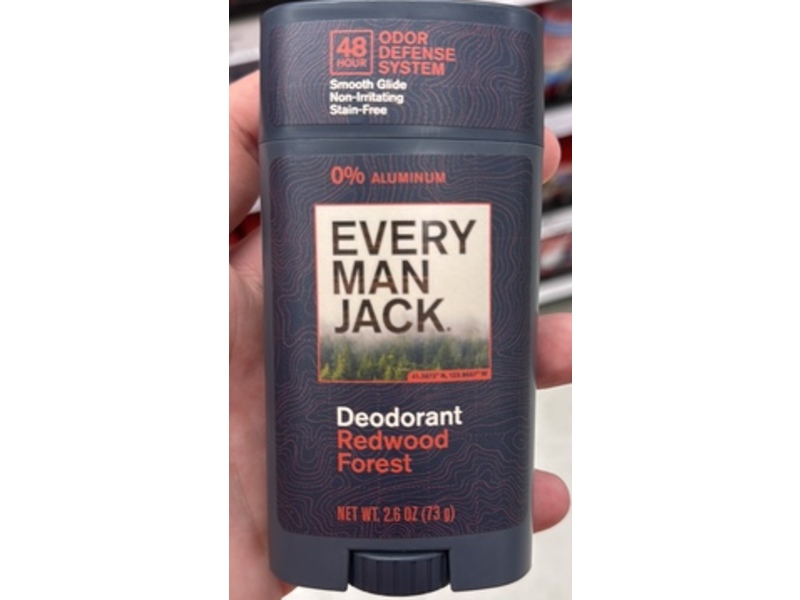 Every Man Jack Deodorant, Redwood Forest, 2.6 oz/73 g, Pack Of 2