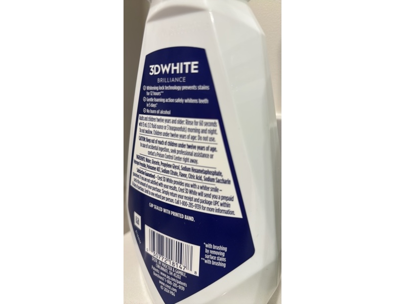 Crest 3D White Multi-Care Whitening Mouthwash, Stain Prevention, 16 fl oz/473 mL