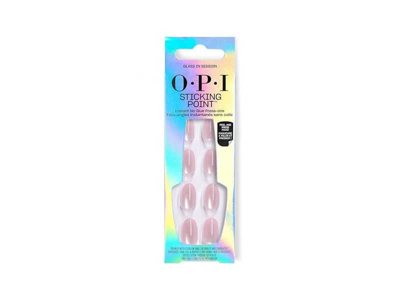 O.P.I Sticking Point Instant No Glue Press-Ons, Glass In Session, 30 Count