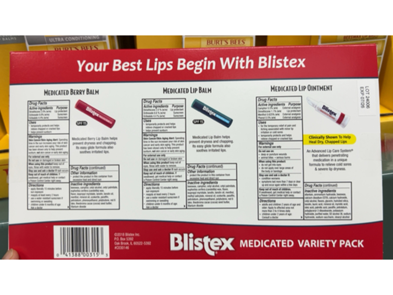 Blistex Lip Care Variety Pack, SPF 15, Pack Of 11