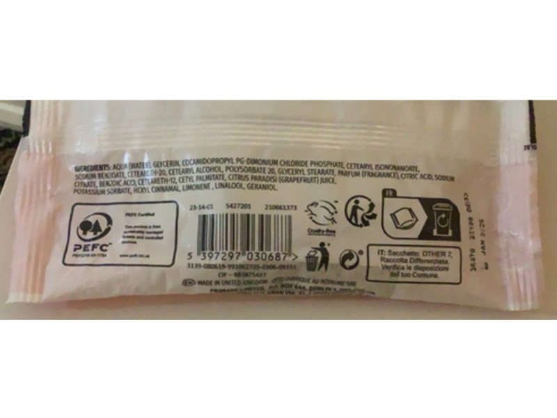 PS... Facial Cleansing Wipes, Pink Grapefruit, 25 Count