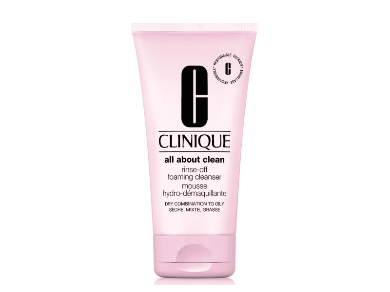 Clinique All About Clean Rinse-Off Foaming Cleanser Mousse, 5 fl oz/150 mL.