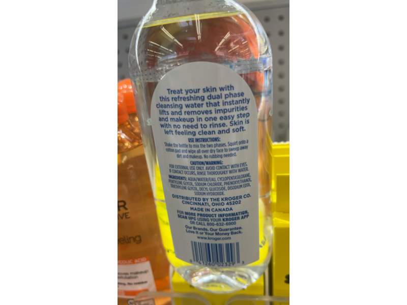 Kroger Micellar Cleansing Water, 13.5 fl oz/400 mL