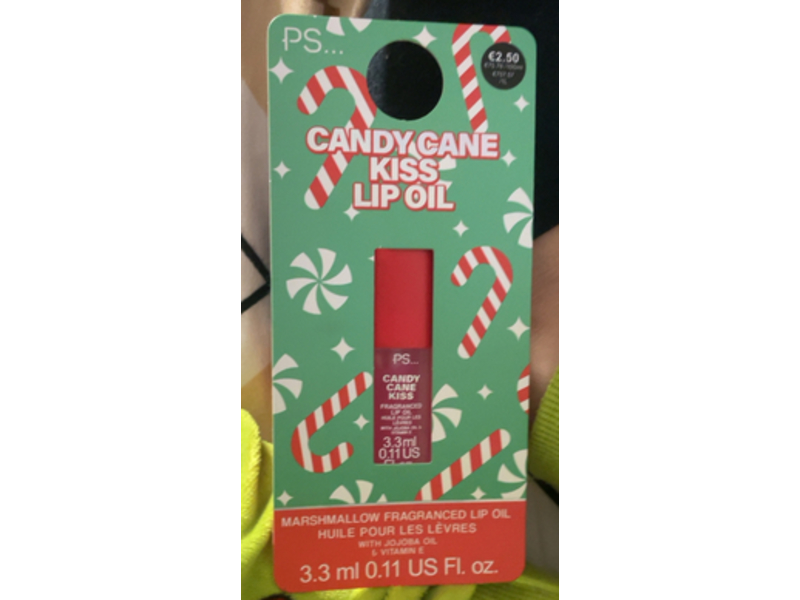 PS... Candy Cane Kiss Lip Oil, Marshmallow, 0.11 oz/3.3 mL