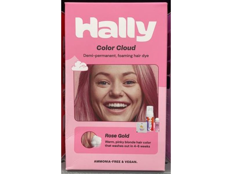 Hally Color Cloud Demi-Permanent Hair Dye, Rose Gold, 25 Washes