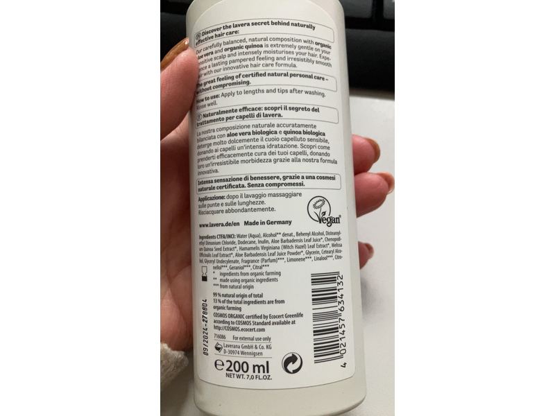 Lavera Basis Sensitiv Moisture & Care Organic Moisturizing Conditioner, 200ml