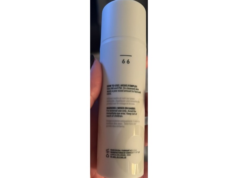 Community Sixty-Six Hydrating Gel Moisturizer, Hyaluronic Acid+Polyglutamic Acid+Lactic Acid, 1.7 fl oz/50 mL