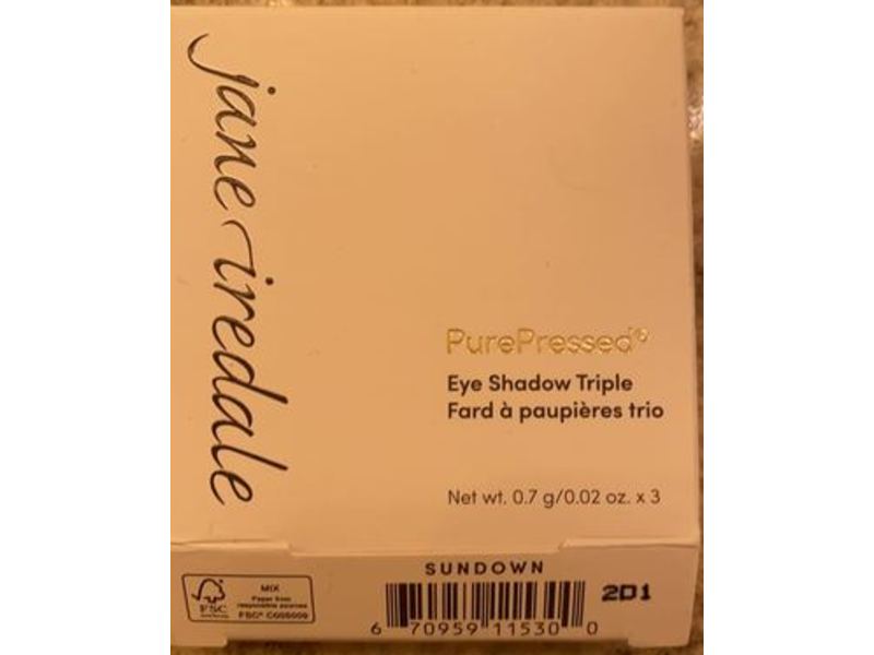 Jane Iredale PurePressed Eye Shadow Triple, Sundown, 0.02 oz/0.7 g