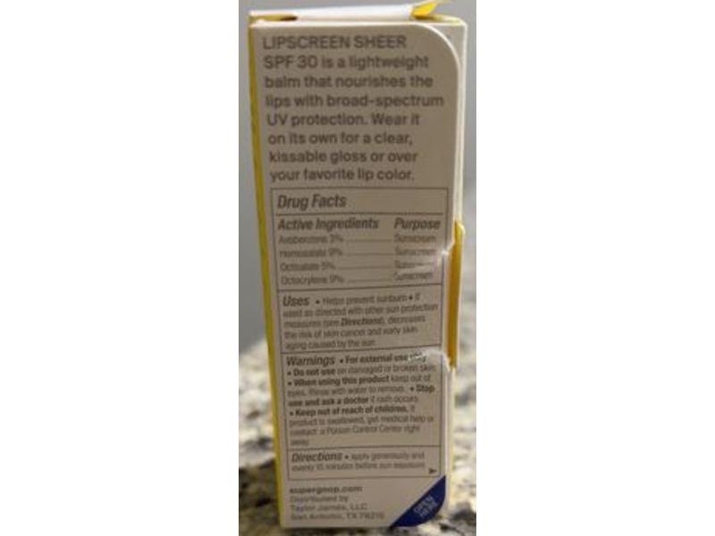 Supergoop! Lip Screen Sheer, SPF 30, 0.12 oz/3.5 g
