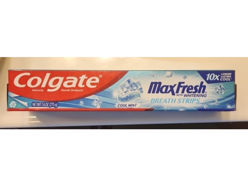 Colgate Maxfresh Breath Strips Whitening Toothpaste, Cool Mint, 7.6 oz/215 g