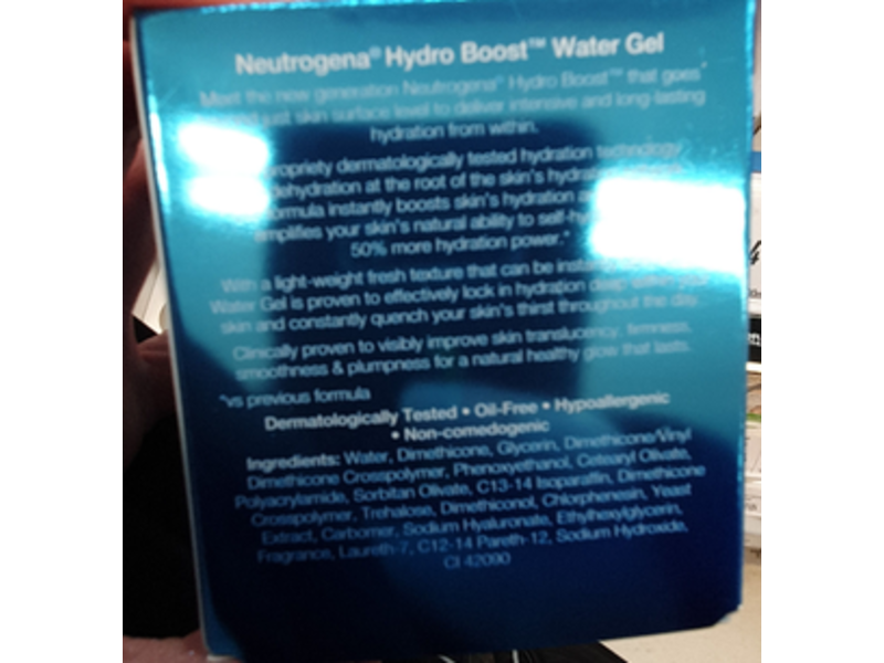 Neutrogena Hydro Boost Water Gel, Prebiotic + Hyaluronic Acid, 50 g