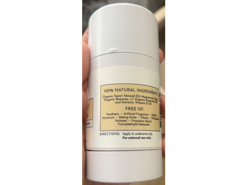 Just Ingredients Magnesium Deodorant, Coconut Vanilla, 3 oz