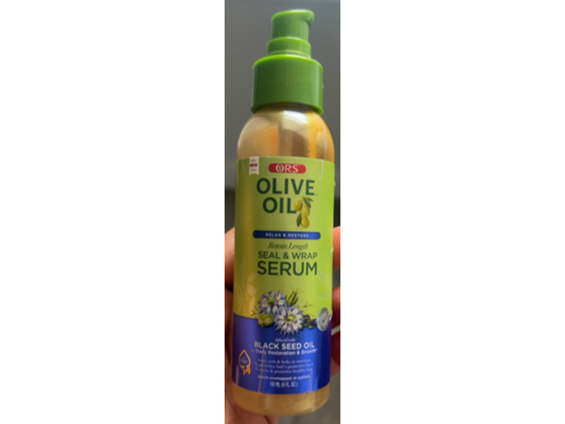 Ors Olive Oil Retain Length Seal & Wrap Serum, Black Seed, 4 fl oz/118 mL