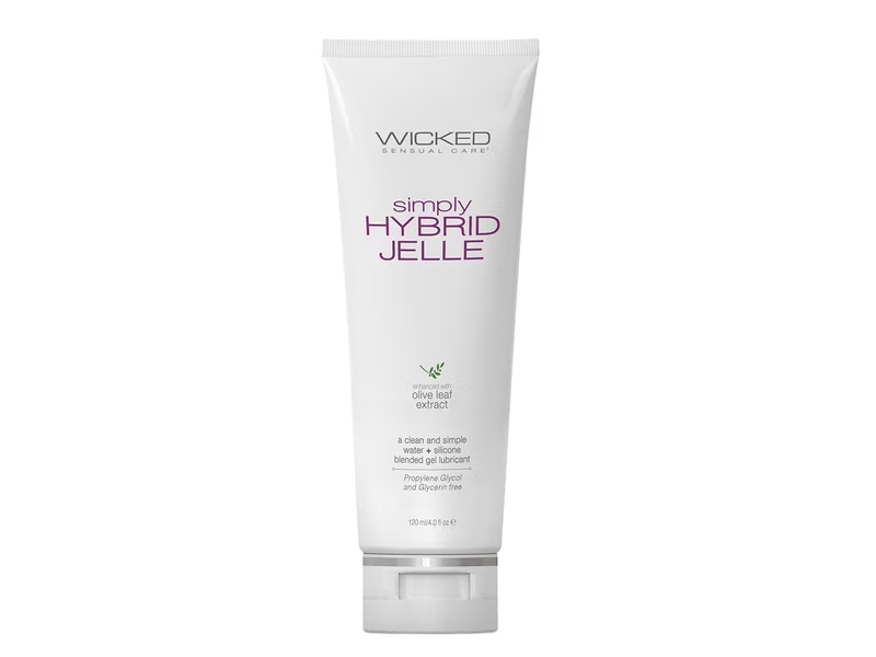 Wicked Sensual Care Simply Hydrid Jelle Blended Gel Lubricant, Olive Leaf Extract, 4 fl oz/120 mL