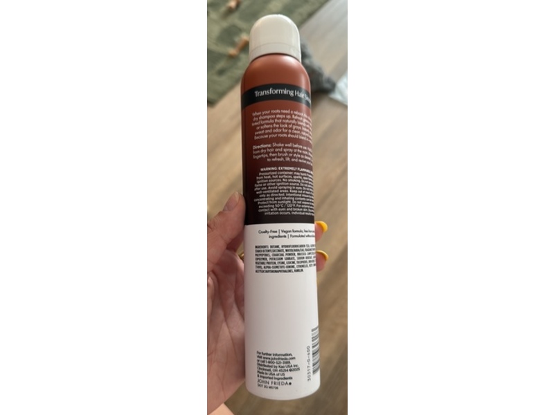John Frieda Tinted Root Refresh Dry Shampoo, Brilliant Brunette, 5.1 oz/145 g