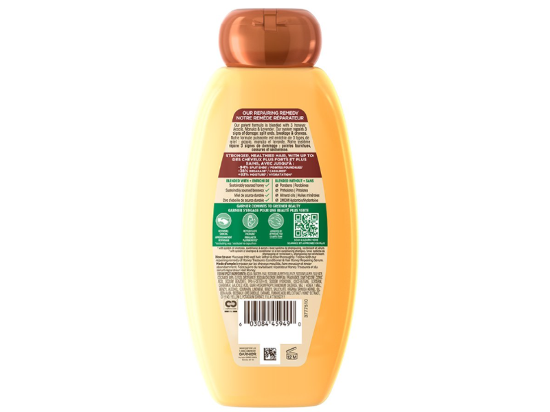 Garnier Whole Blends Honey Treasures Repairing Shampoo, 12.5 fl oz/370 mL