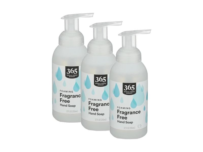 365 By Whole Foods Market Foaming Hand Soap, Fragrance Free, 12 fl oz/355 mL, Pack Of 3