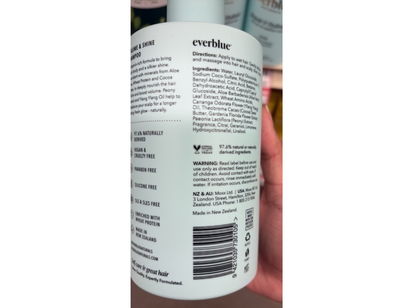 Everblue Naturals Volume & Shine Shampoo, 13.5 fl oz/400 mL