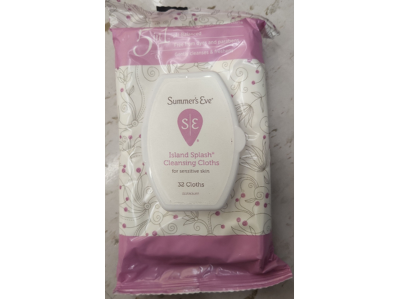 Summer's Eve Cleansing Cloths, Island Splash, 5 In 1, 32 Count