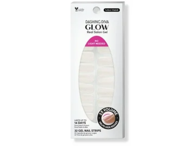 Dashing Diva Glow Real Salon Gel Nail Strips Kit, Ice Ice Baby, 32 Strips